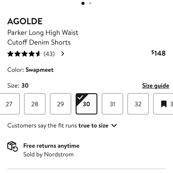 Agolde “Parker” Distressed High Waist Denim Shorts in Long - 30 - Picture 2 of 12